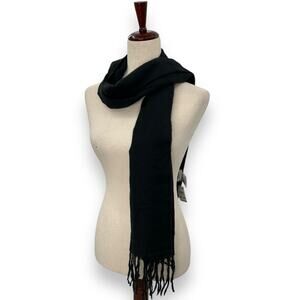 Style & Co Black Trim Scarf Rectangle Unisex Men's Knit Warm Winter